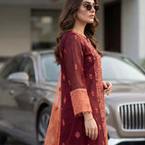 3PC Khaddi Net Embroidered Suit (SPL3PEF066)