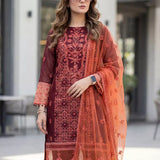 3PC Khaddi Net Embroidered Suit (SPL3PEF066)