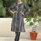 2pc - Basic Printed | B&W Stitched Suit