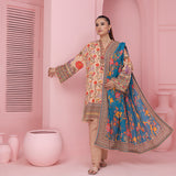 3pc Unstitched - Printed Lawn Suit