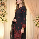 3PC Unstitched Cambric Embroidered Suit (SSW6U3P883)