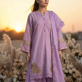 3PC Stitched Embroidered Suit (EUAL3PELP180)