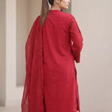 3PC Stitched Cambric Embroidered Suit (PML3PBC295)