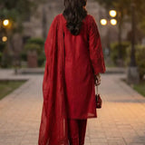 3PC Stitched Cambric Embroidered Suit (PML3PBC295)