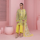 2pc Unstitched - Printed Lawn Shirt & Dupatta