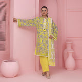 2pc Unstitched - Printed Lawn Shirt & Dupatta