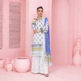 3pc Unstitched - Printed Lawn Suit