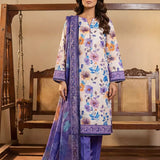 3PC Unstitched Printed Silk Lawn Suit (SUNS7ASI368)
