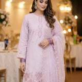 3PC Unstitched Cambric Embroidered Suit (SSW6U3P878)