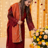 3PC Stitched Embroidered Suit (SPL3PELP049)