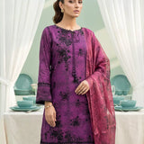 3PC Unstitched Lawn Printed Embroidered Suit (SUNS8FS204)