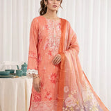 3PC Unstitched Lawn Printed Embroidered Suit (SUNS8FS201)