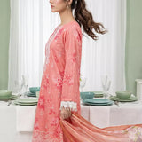 3PC Unstitched Lawn Printed Embroidered Suit (SUNS8FS201)