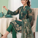 3PC Unstitched Lawn Printed Embroidered Suit (SUNS8FS218)
