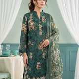 3PC Unstitched Lawn Printed Embroidered Suit (SUNS8FS218)
