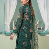 3PC Unstitched Lawn Printed Embroidered Suit (SUNS8FS218)