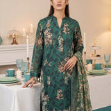 3PC Unstitched Lawn Printed Embroidered Suit (SUNS8FS218)