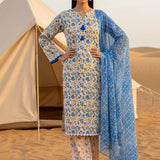 3PC Unstitched Printed Silk Lawn Suit (SUNS7ASI320)