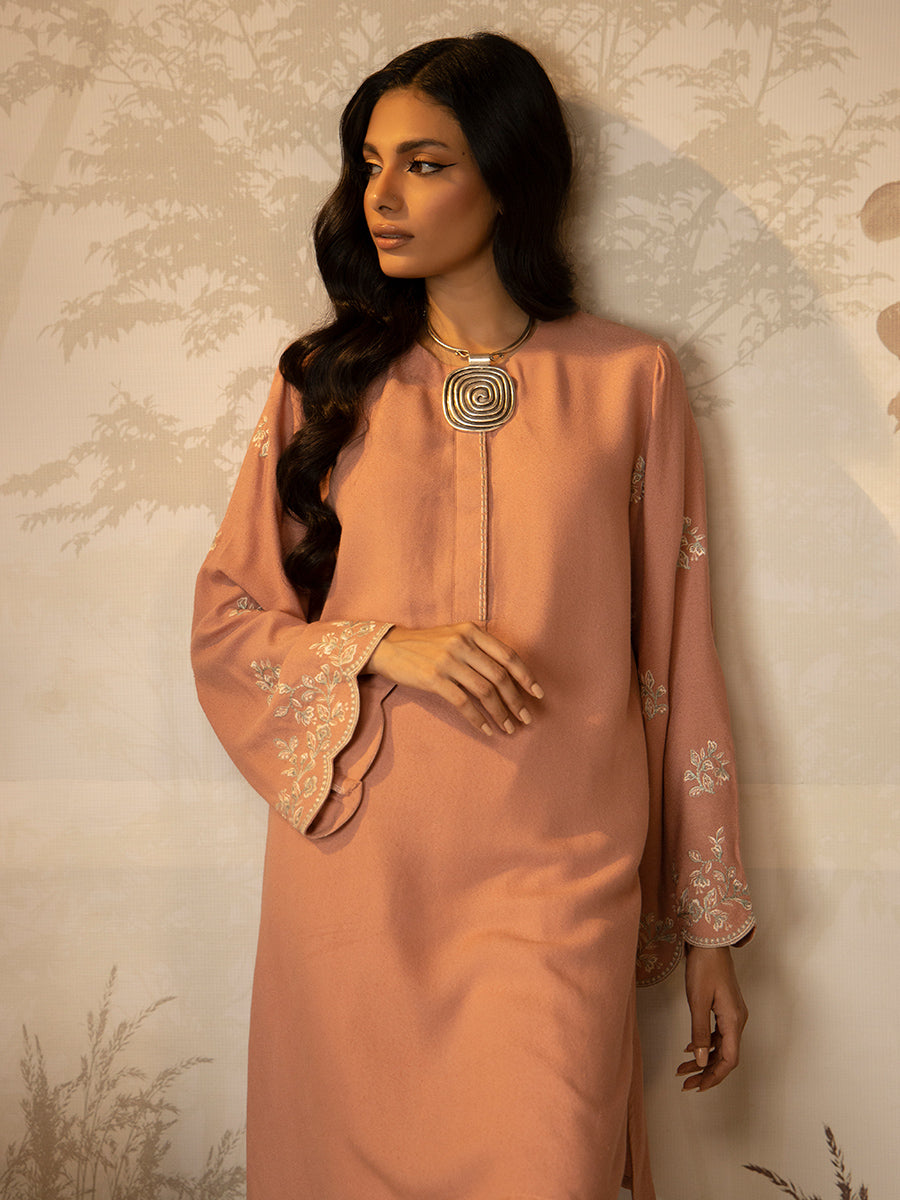 2pc Solid Embroidered Stitched Suit
