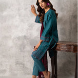 3PC UNSTITCHED CHIKANKARI EMBROIDERED LAWN SUIT