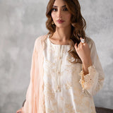 3PC UNSTITCHED CHIKANKARI EMBROIDERED LAWN SUIT