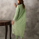3PC UNSTITCHED CHIKANKARI EMBROIDERED LAWN SUIT