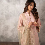 CHIKANKARI CAMBRIC EMBROIDERED 3PC SUIT