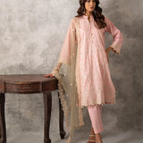 CHIKANKARI CAMBRIC EMBROIDERED 3PC SUIT