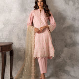 CHIKANKARI CAMBRIC EMBROIDERED 3PC SUIT