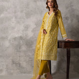 CHIKANKARI CAMBRIC EMBROIDERED 3PC SUIT