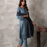 CHIKANKARI CAMBRIC EMBROIDERED 3PC SUIT