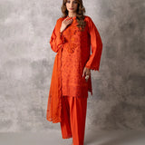 CHIKANKARI CAMBRIC EMBROIDERED 3PC SUIT