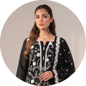 MONOCHROME EMBROIDERED LAWN