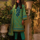 3pc Unstitched Digital Printed & Embroidered Lawn Suit