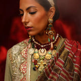 3PC STITCHED FESTIVE EMBROIDERED SUIT