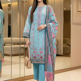3PC Unstitched Lawn Printed Suit (SSW6U3P857)