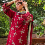 3PC STITCHED LUXURY CAMBRIC EMBROIDERED SUIT