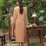 3PC STITCHED LUXURY RICE SLUB EMBROIDERED SUIT