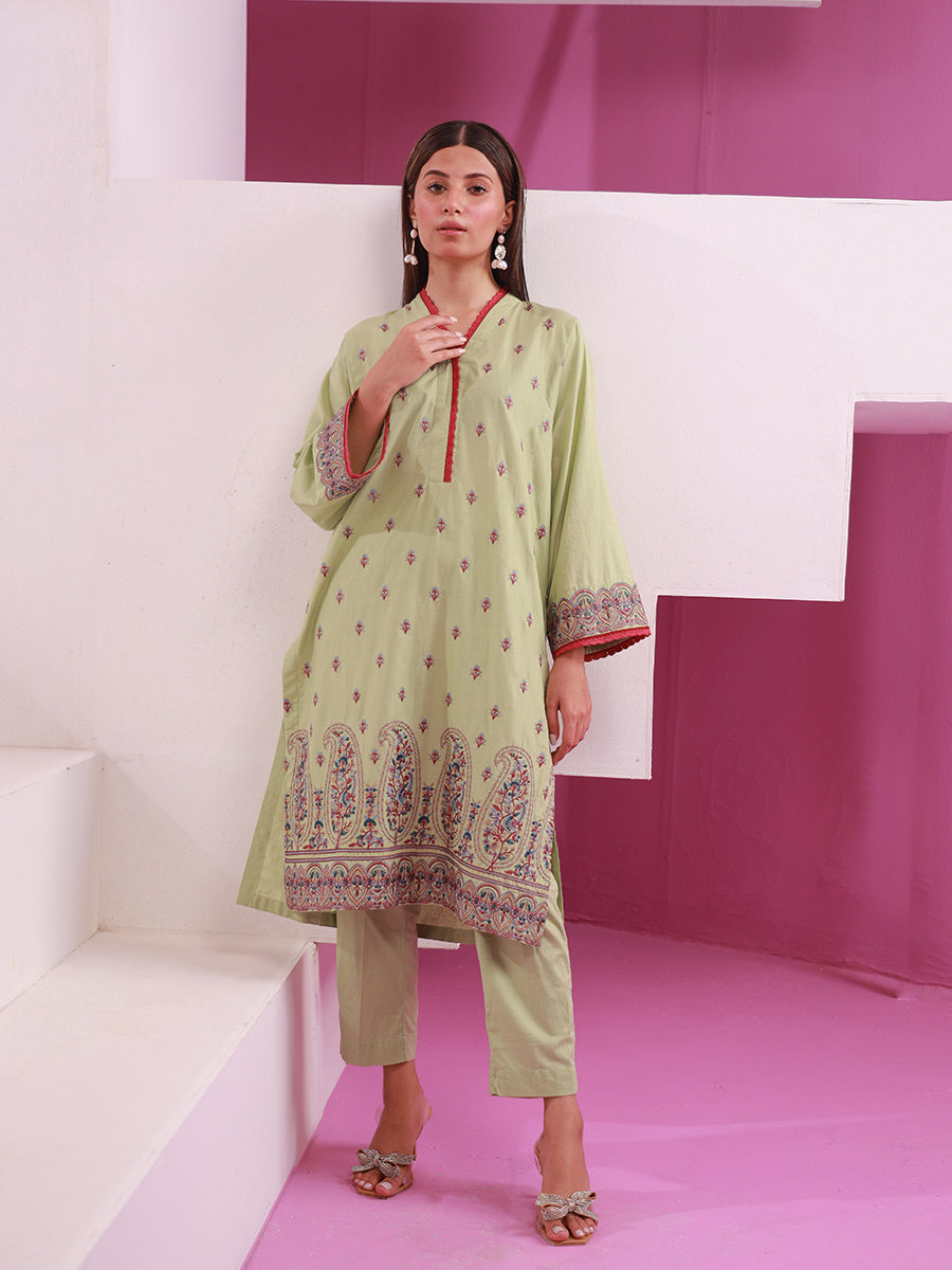 2pc - Stitched Embroidered Pret