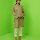 1pc - Stitched Basic Dyed Texture Lawn Shirt