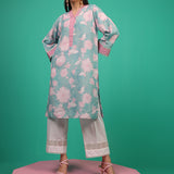 1pc - Stitched Basic Printed Lawn Silk Shirt