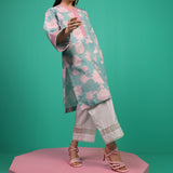 1pc - Stitched Basic Printed Lawn Silk Shirt