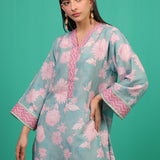 1pc - Stitched Basic Printed Lawn Silk Shirt