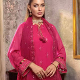 3PC Unstitched Chiffon Embroidered Suit (SUNW7CH096)