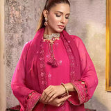 3PC Unstitched Chiffon Embroidered Suit (SUNW7CH096)