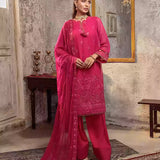 3PC Unstitched Chiffon Embroidered Suit (SUNW7CH096)