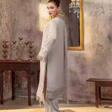3PC Unstitched Chiffon Embroidered Suit (SUNW7CH095)