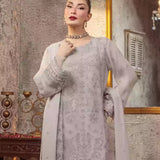 3PC Unstitched Chiffon Embroidered Suit (SUNW7CH095)