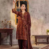3PC Unstitched Chiffon Embroidered Suit (SUNW7CH094)