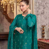 3PC Unstitched Chiffon Embroidered Suit (SUNW7CH093)